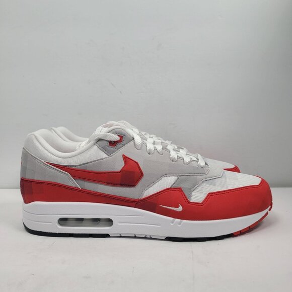 Nike Air Max 1 Low Poly Men's White Red Sneakers HQ5882-100 US Size 13 NWB - Picture 3 of 10